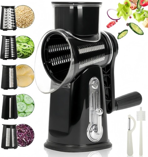 Rotary cheese grater with - grater,